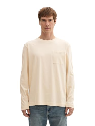 TOM TAILOR Herren Basic Longsleeve mit Brusttasche,27469 - Smooth Light Sand, XXL TOM TAILOR Herren Basic Longsleeve mit Brusttasche,27469 - Smooth Light Sand, XXL von TOM TAILOR