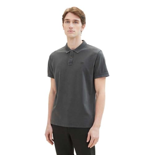 TOM TAILOR Herren Basic Piqué Poloshirt, 10899 - Tarmac Grey, M von TOM TAILOR