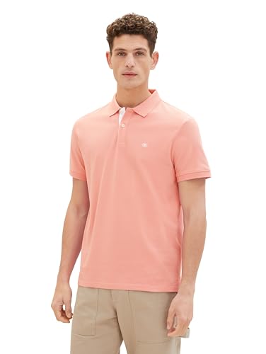 TOM TAILOR Herren Basic Piqué Poloshirt, 12642 - Hazy Coral Rose, S von TOM TAILOR