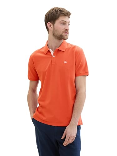 TOM TAILOR Herren Basic Piqué Poloshirt, marocco orange, XXL von TOM TAILOR