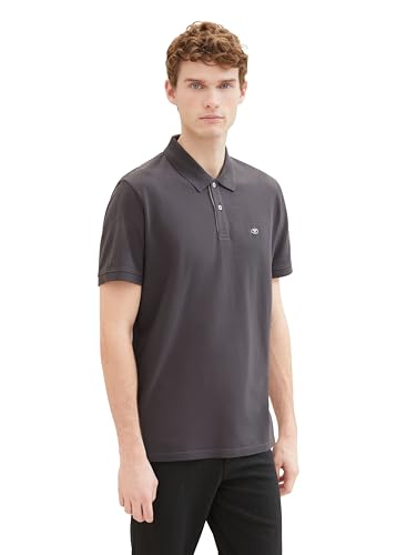 TOM TAILOR Herren 1031006 Basic Piqué Poloshirt, 10307 - Dark Shadow, M von TOM TAILOR