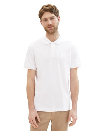 TOM TAILOR Herren Basic Piqué Poloshirt, White, M TOM TAILOR Herren Basic Piqué Poloshirt, White, M von TOM TAILOR