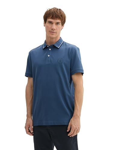 TOM TAILOR Herren Basic Piqué Poloshirt mit Logo-Print,26779 - Nighttime Blue, M TOM TAILOR Herren Basic Piqué Poloshirt mit Logo-Print,26779 - Nighttime Blue, M von TOM TAILOR