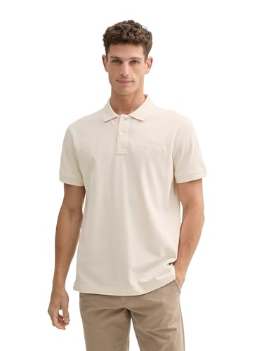 TOM TAILOR Herren Basic Piqué Poloshirt mit Logo-Print,27469 - Smooth Light Sand, L TOM TAILOR Herren Basic Piqué Poloshirt mit Logo-Print,27469 - Smooth Light Sand, L von TOM TAILOR