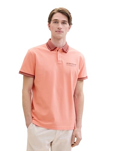 TOM TAILOR Herren Basic Piqué Poloshirt mit Logo-Print , Hazy Coral Rose, XXL TOM TAILOR Herren Basic Piqué Poloshirt mit Logo-Print , Hazy Coral Rose, XXL von TOM TAILOR