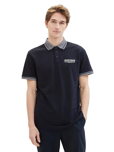 TOM TAILOR Herren Basic Piqué Poloshirt mit Logo-Print , sky captain blue, S TOM TAILOR Herren Basic Piqué Poloshirt mit Logo-Print , sky captain blue, S von TOM TAILOR