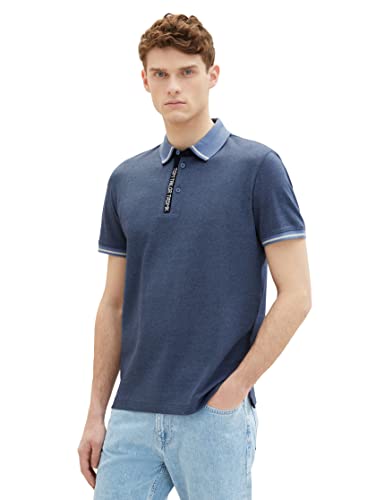 TOM TAILOR Herren Basic Poloshirt 1035621, 31502 - greish mid blue navy twotone, XL von TOM TAILOR