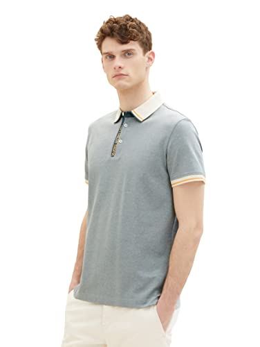 TOM TAILOR Herren Basic Poloshirt 1035621, 31504 - green vintage beige twotone, M von TOM TAILOR