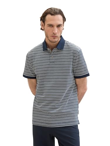 TOM TAILOR Herren Basic Poloshirt mit Streifen, navy multi stripe, M TOM TAILOR Herren Basic Poloshirt mit Streifen, navy multi stripe, M von TOM TAILOR