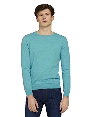 TOM TAILOR Herren Basic Pullover 1024660, 26179 - Dusty Aqua, XXL von TOM TAILOR