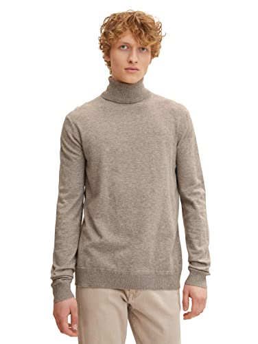 TOM TAILOR Herren Basic Rollkragenpullover 1032279, 30657 - Cloud Grey Brown Melange, XXL von TOM TAILOR