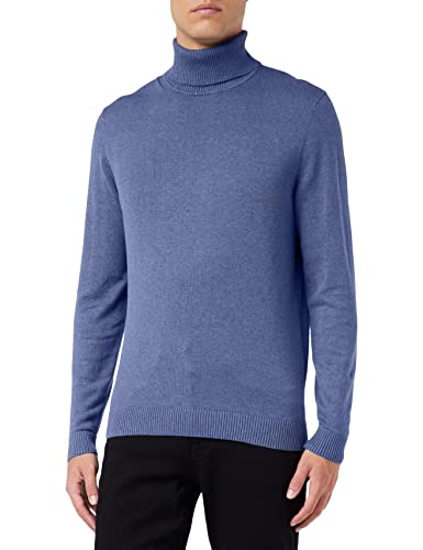 TOM TAILOR Herren Basic Rollkragenpullover 1032304, 18964 - Vintage Indigo Blue Melange, S von TOM TAILOR