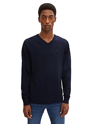 TOM TAILOR Herren Basic Strickpullover mit V-Ausschnitt von TOM TAILOR