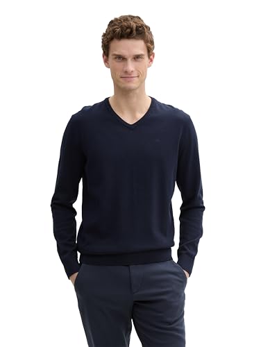 TOM TAILOR Herren Basic Strickpullover mit V-Ausschnitt von TOM TAILOR