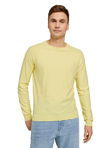 TOM TAILOR Herren Basic Strickpullover 1029751, 18283 - Elfin Yellow, L von TOM TAILOR