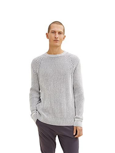 TOM TAILOR Herren 1034349 Basic Strickpullover, 10332 - Off White, XL von TOM TAILOR