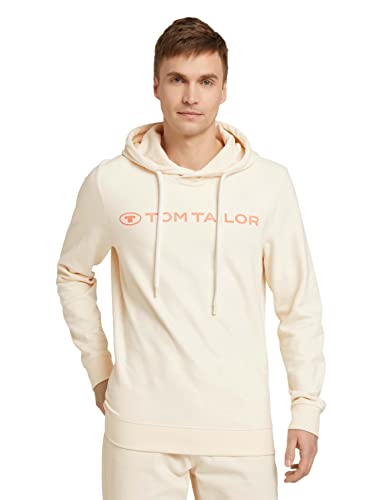 TOM TAILOR Herren Basic Sweatshirt mit Logoprint 1030553, 28130 - Soft Buttercream, L von TOM TAILOR