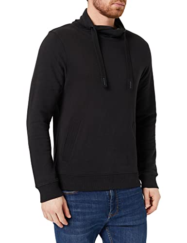 TOM TAILOR Herren Sweatshirt mit Stehkragen 1029111, 29999 - Black, L von TOM TAILOR