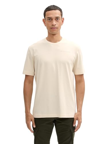 TOM TAILOR Herren Basic T-Shirt aus Baumwolle,27469 - Smooth Light Sand, L TOM TAILOR Herren Basic T-Shirt aus Baumwolle,27469 - Smooth Light Sand, L von TOM TAILOR