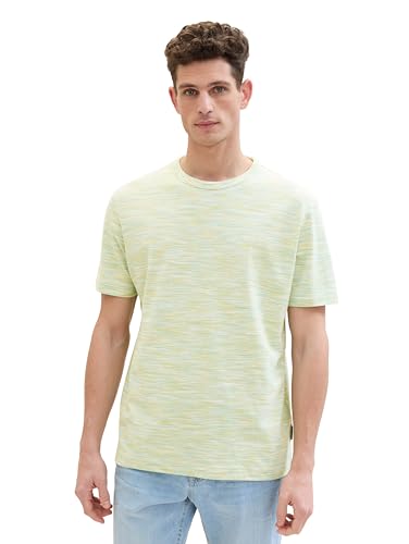 TOM TAILOR Herren Basic T-Shirt im Spacedye-Style, 35059 - Mint White Spacedye Pique, XXXL von TOM TAILOR