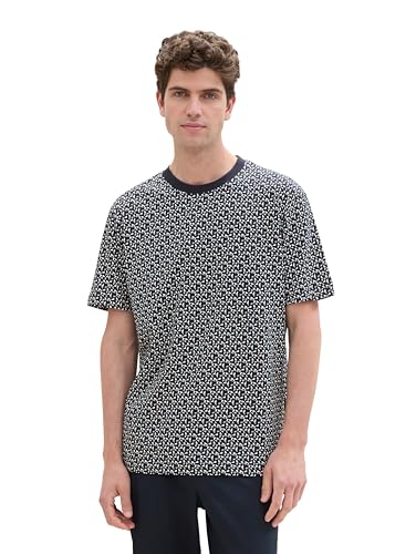 TOM TAILOR Herren Basic T-Shirt mit Alloverprint,35992 - Navy Triangle Design, XXL TOM TAILOR Herren Basic T-Shirt mit Alloverprint,35992 - Navy Triangle Design, XXL von TOM TAILOR