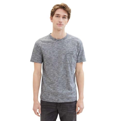 TOM TAILOR Herren Basic T-Shirt mit Brusttasche, 10435 - Dark Blue Stripe, S TOM TAILOR Herren Basic T-Shirt mit Brusttasche, 10435 - Dark Blue Stripe, S von TOM TAILOR