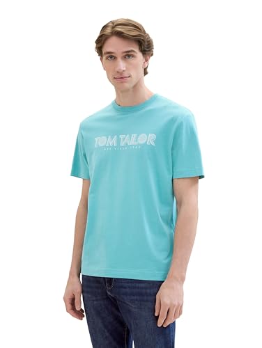 TOM TAILOR Herren Basic T-Shirt mit Logo-Print, meadow teal, XL TOM TAILOR Herren Basic T-Shirt mit Logo-Print, meadow teal, XL von TOM TAILOR