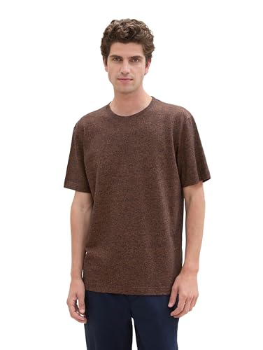 TOM TAILOR Herren Basic T-Shirt mit Struktur,36182 - orange Navy Grindle, XXL TOM TAILOR Herren Basic T-Shirt mit Struktur,36182 - orange Navy Grindle, XXL von TOM TAILOR