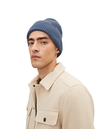 TOM TAILOR Herren Beanie Mütze 1032846, 30278 - China Blue Melange, ONESIZE von TOM TAILOR