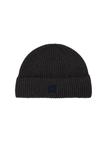 TOM TAILOR Herren Beanie Strick-Mütze,10617 - Black Grey Melange, OneSize von TOM TAILOR
