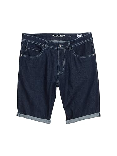 TOM TAILOR Herren 1046255 Bermuda Jeans Shorts, 10138-Rinsed Blue Denim, 32 von TOM TAILOR