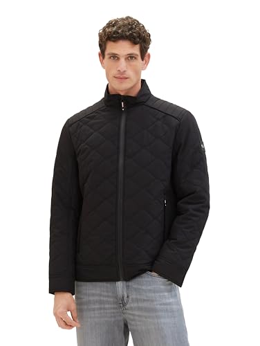 TOM TAILOR Herren Biker Steppjacke mit Stehkragen, 29999 - Black, L von TOM TAILOR