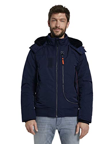 TOM TAILOR Herren Blousonjacke mit Reißverschlussdetails 1020696, 10668 - Sky Captain Blue, M von TOM TAILOR