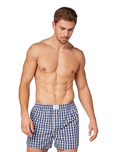 TOM TAILOR Herren Boxershort blau kariert 2er Pack L von TOM TAILOR