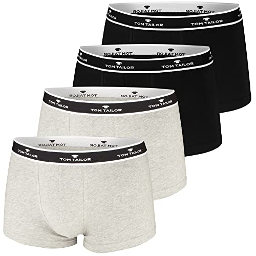 TOM TAILOR Herren Boxershorts | 4 Stück (as3, Alpha, x_l, Regular, Regular, Schwarz/Grau) von TOM TAILOR