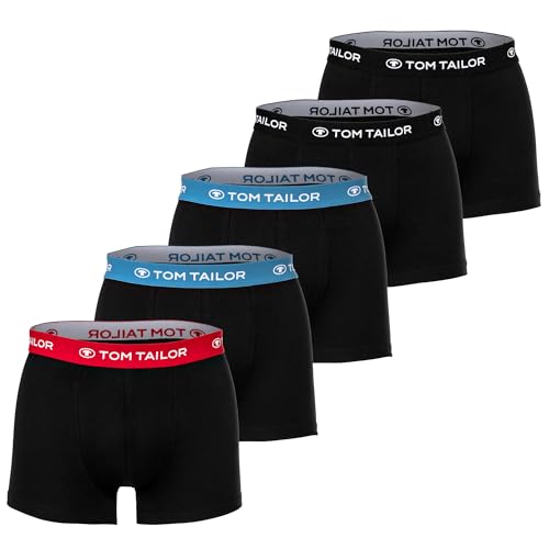 TOM TAILOR Herren Boxershorts 5er Pack – Unterwäsche aus Baumwolle mit Stretch – Hip Pants/Trunks mit elastischem Bund – Bequeme Herren Unterhosen Mehrfachpack Mehrfarbig XL von TOM TAILOR