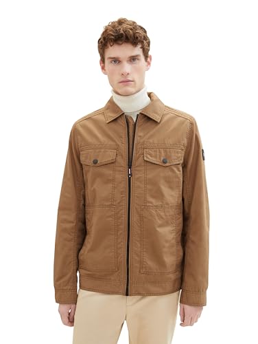 TOM TAILOR Herren Casual Blouson Übergangsjacke aus Baumwolle, 15078 - Otter Brown, XXL von TOM TAILOR