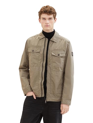 TOM TAILOR Herren Casual Blouson Übergangsjacke aus Baumwolle, 32097 - Smokey Olive Green, XL von TOM TAILOR