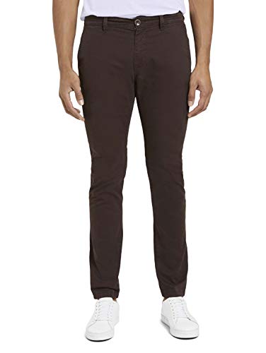 TOM TAILOR Herren Travis Slim Chino Hose im Washed-Look 1021018, 24369 - Deep Dark Brown, 32W / 34L von TOM TAILOR