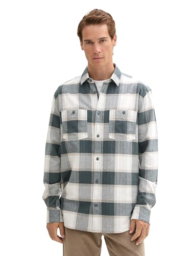 TOM TAILOR Herren Comfort Fit Hemd im Karomuster, 36634 - Offwhite Blue Check, M TOM TAILOR Herren Comfort Fit Hemd im Karomuster, 36634 - Offwhite Blue Check, M von TOM TAILOR