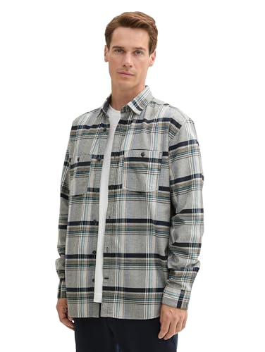 TOM TAILOR Herren Comfort Fit Hemd mit Karomuster,35971 - Green Herringbone Check, L TOM TAILOR Herren Comfort Fit Hemd mit Karomuster,35971 - Green Herringbone Check, L von TOM TAILOR