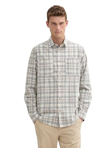 TOM TAILOR Herren Cordhemd mit Kaormuster, 36632 - Offwhite Corduroy Check, XXXL von TOM TAILOR