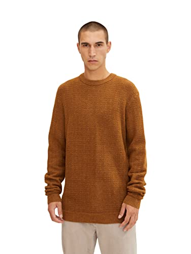 TOM TAILOR Herren Cosy Strickpullover 1032297, 30313 - Equestrian Brown Melange, M von TOM TAILOR