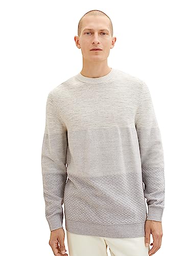 TOM TAILOR Herren 1038212 Crewneck Strickpullover aus Baumwolle, 32797-melange Multi Structure Design, L TOM TAILOR Herren 1038212 Crewneck Strickpullover aus Baumwolle, 32797-melange Multi Structure Design, L von TOM TAILOR