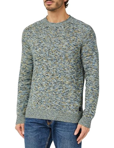 TOM TAILOR Herren Crewneck Strickpullover aus Baumwolle, blue multicolor mouline, XXL TOM TAILOR Herren Crewneck Strickpullover aus Baumwolle, blue multicolor mouline, XXL von TOM TAILOR
