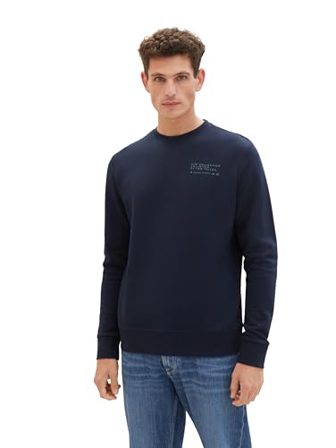 TOM TAILOR Herren Crewneck Sweatshirt, sky captain blue, M von TOM TAILOR