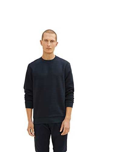 TOM TAILOR Herren Crewneck Sweatshirt 1034376, 10668 - Sky Captain Blue, XL von TOM TAILOR