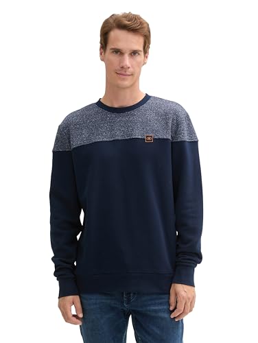 TOM TAILOR Herren Crewneck Sweatshirt aus Baumwolle, 10668 - Sky Captain Blue, L TOM TAILOR Herren Crewneck Sweatshirt aus Baumwolle, 10668 - Sky Captain Blue, L von TOM TAILOR