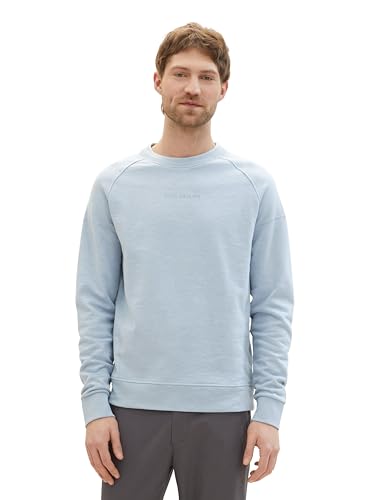 TOM TAILOR Herren Crewneck Sweatshirt mit Ziernähten aus Baumwolle, 15159 - Foggy Blue, XXXL von TOM TAILOR