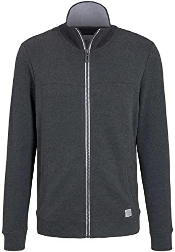 TOM TAILOR Herren Sweatjacke mit Stehkragen, 11086 - Dark Grey Melange, L von TOM TAILOR